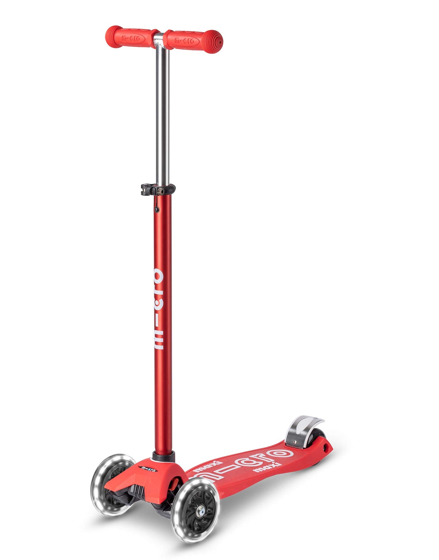 red maxi deluxe led 3 wheel scooter