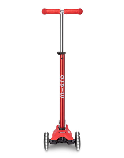 red maxi deluxe led 3 wheel scooter front