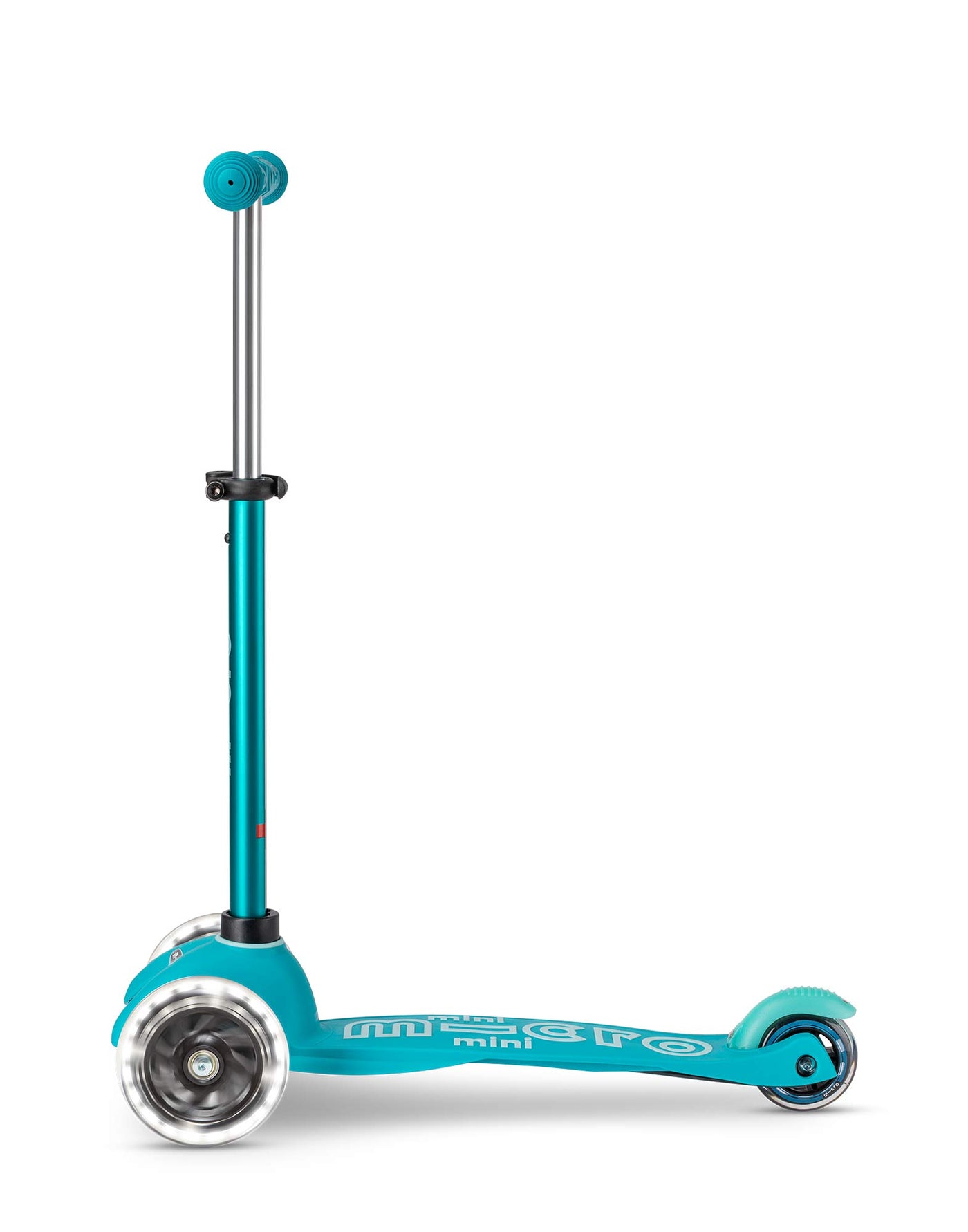 aqua mini deluxe 3 wheel scooter with led wheels side