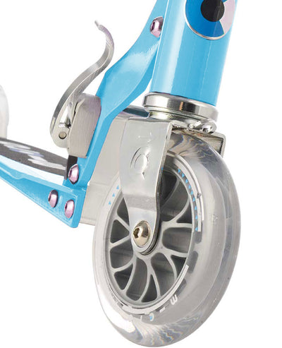 light blue sprite 2 wheel kids scooter front wheel