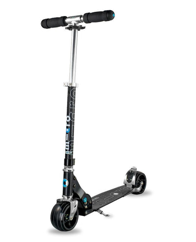 micro rocket black scooter with fat wheels