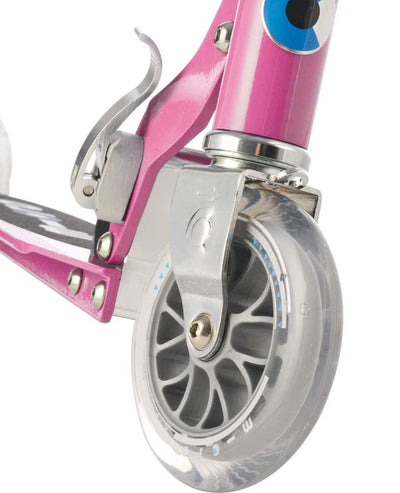 pink sprite 2 wheel kids scooter front wheel