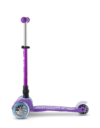 mini micro deluxe foldable purple scooter side on