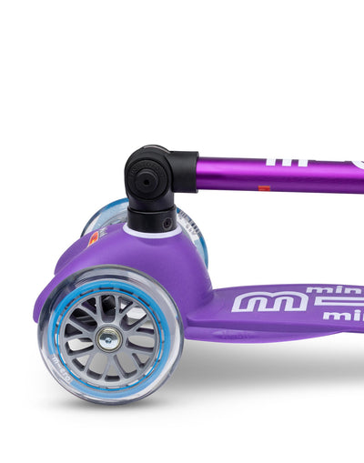mini micro deluxe foldable purple scooter folded