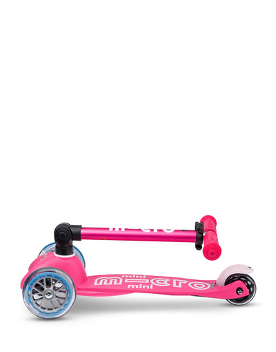 mini micro deluxe foldable pink scooter folded