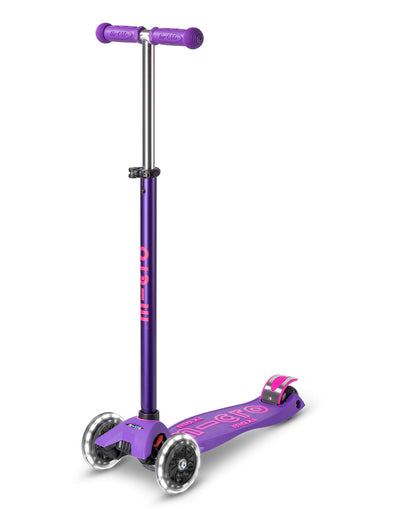 purple maxi deluxe led 3 wheel scooter