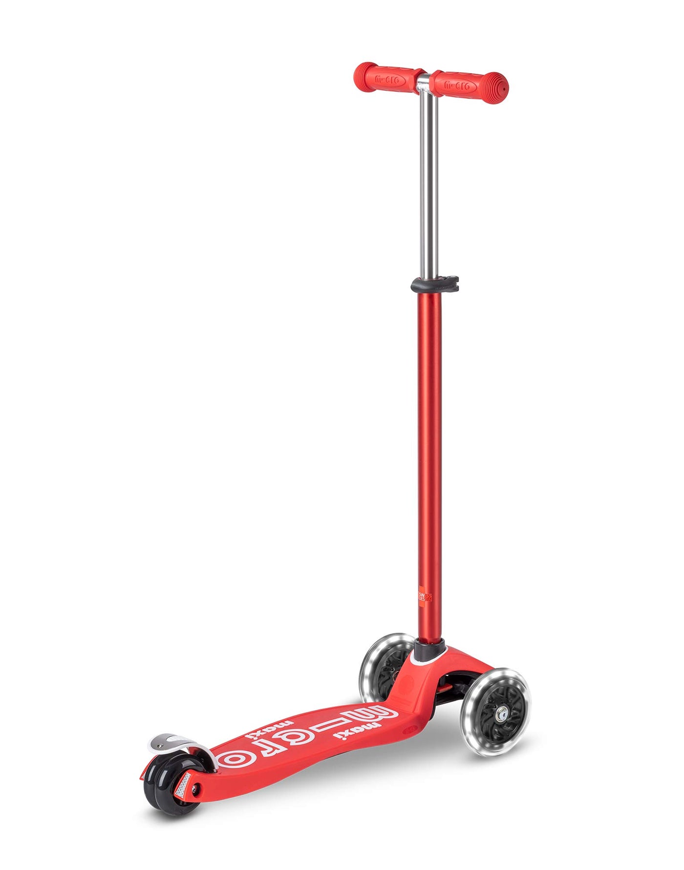 red maxi deluxe led 3 wheel scooter rear
