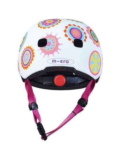 micro scooter doodle spot patterned helmet rear view