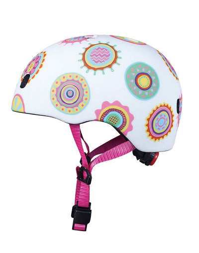 micro scooter doodle spot patterned helmet side view