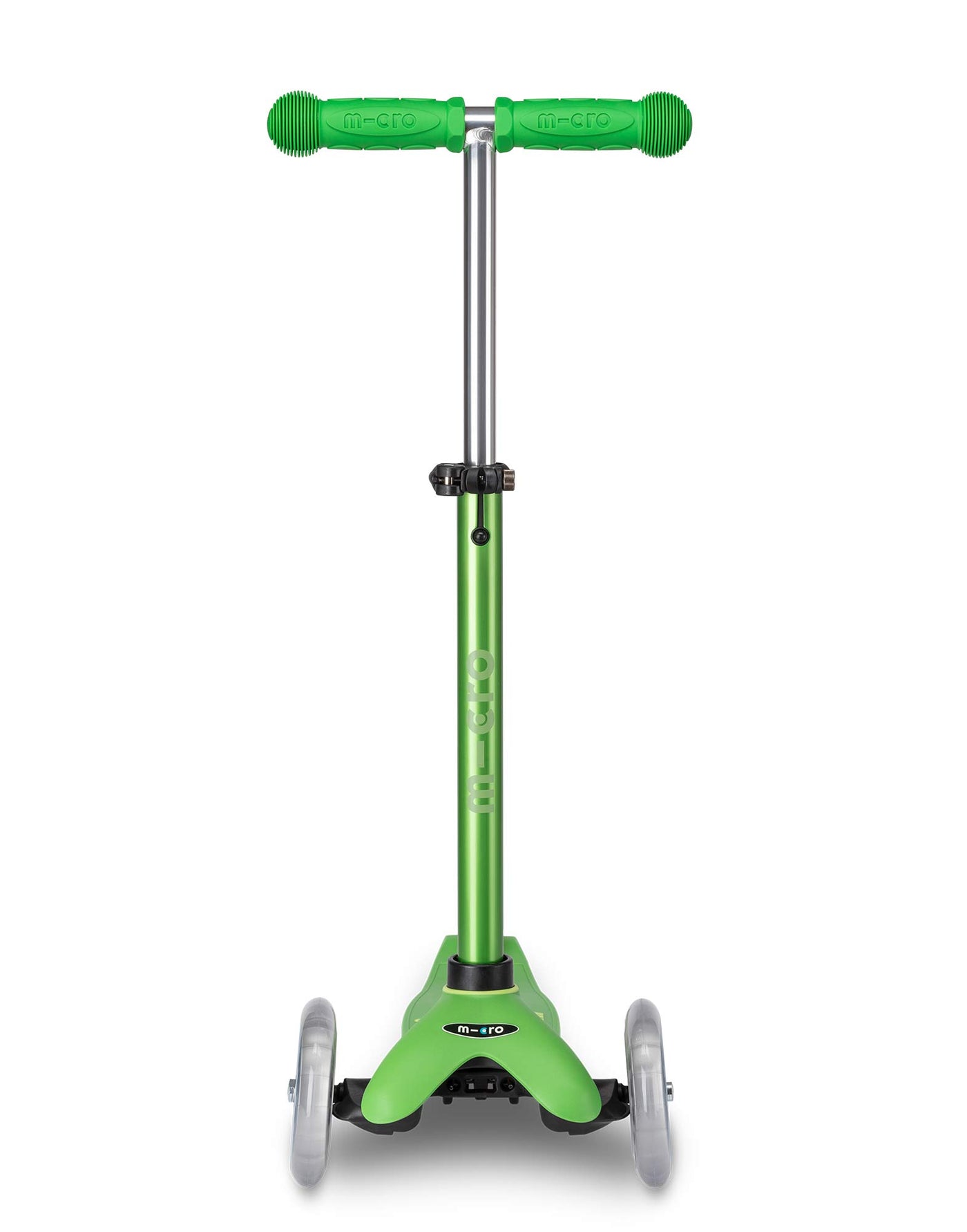 green mini deluxe 3 wheel scooter front