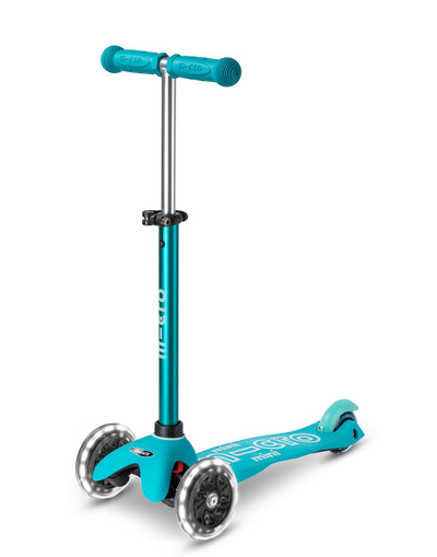 aqua mini deluxe 3 wheel scooter with led wheels