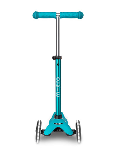 aqua mini deluxe 3 wheel scooter with led wheels front