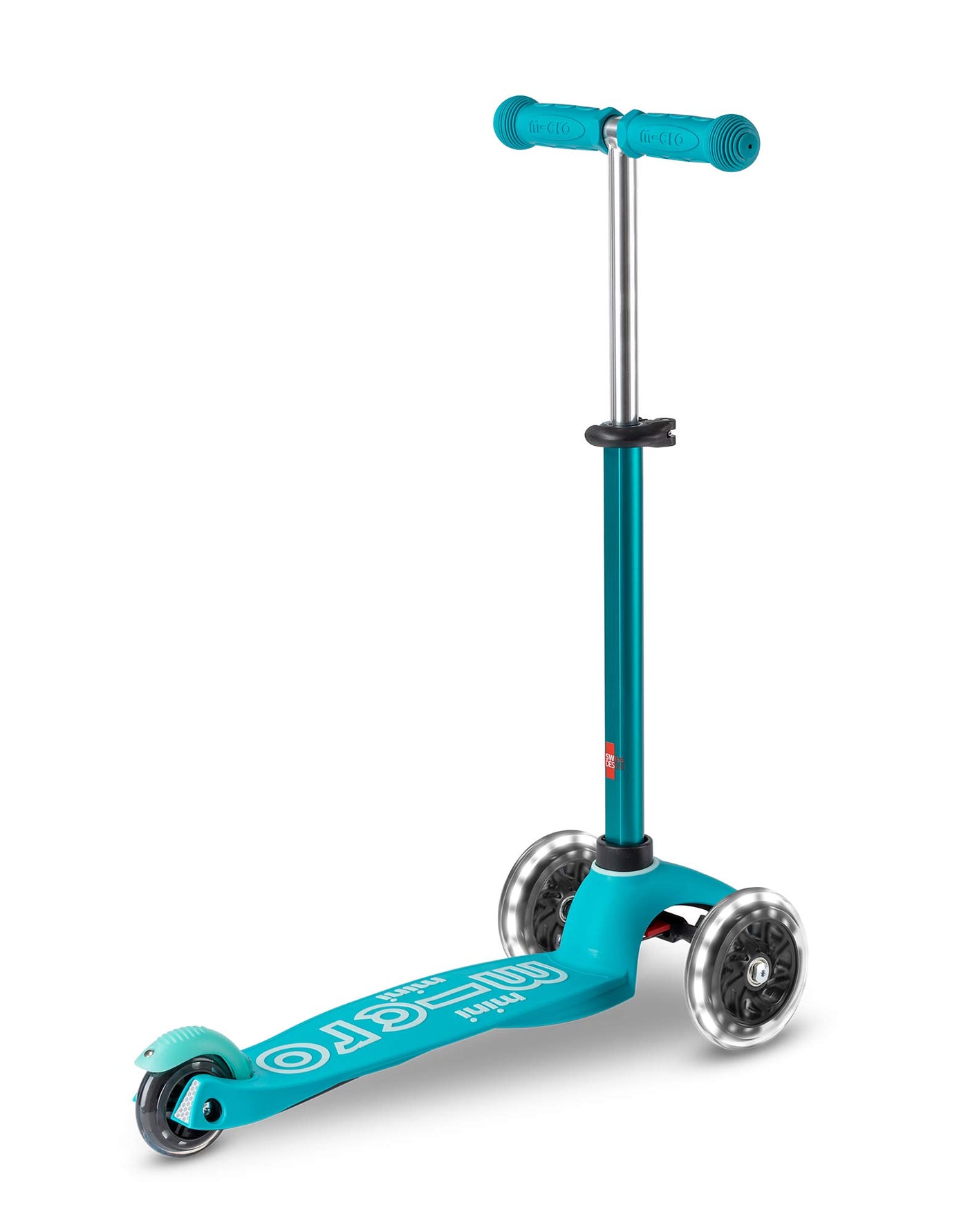 aqua mini deluxe 3 wheel scooter with led wheels rear