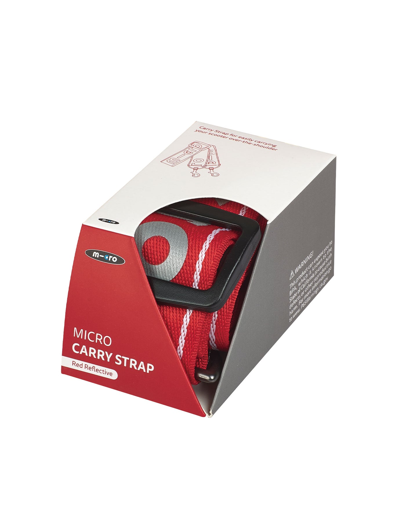 red reflective scooter carry strap in box