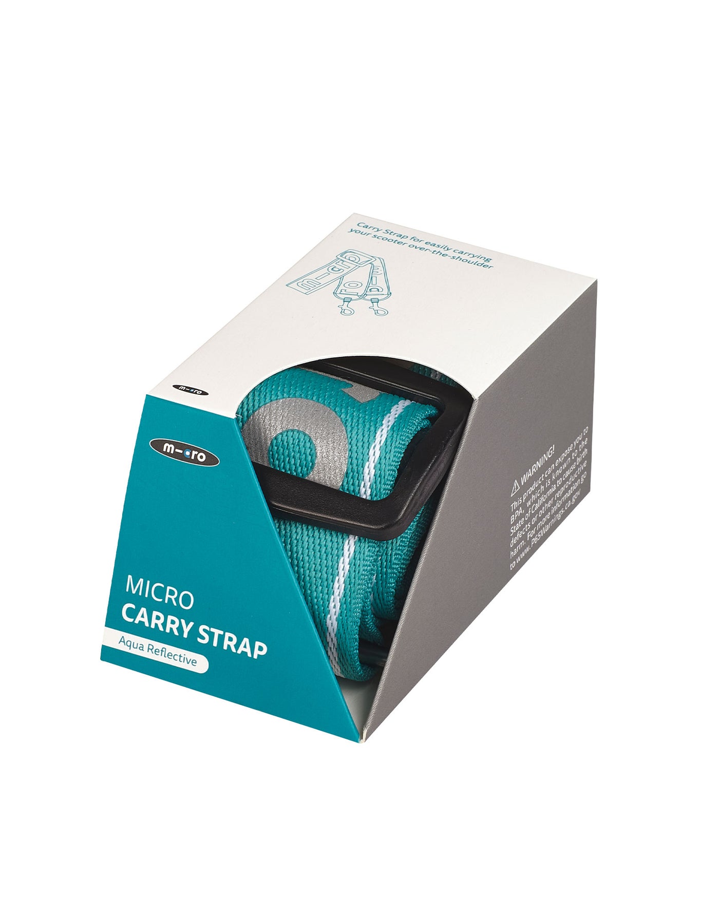 aqua reflective scooter carry strap in box