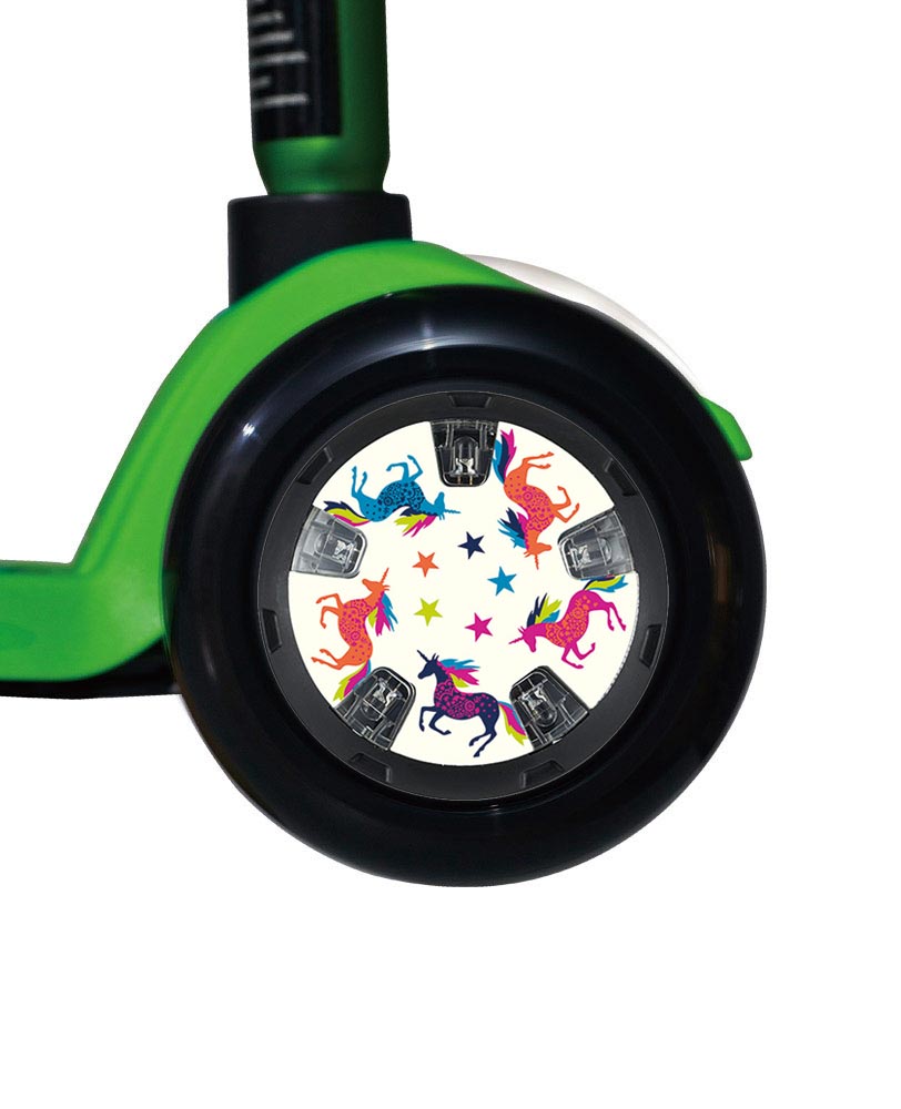 cool unicorn led scooter wheel whizzers on scooter