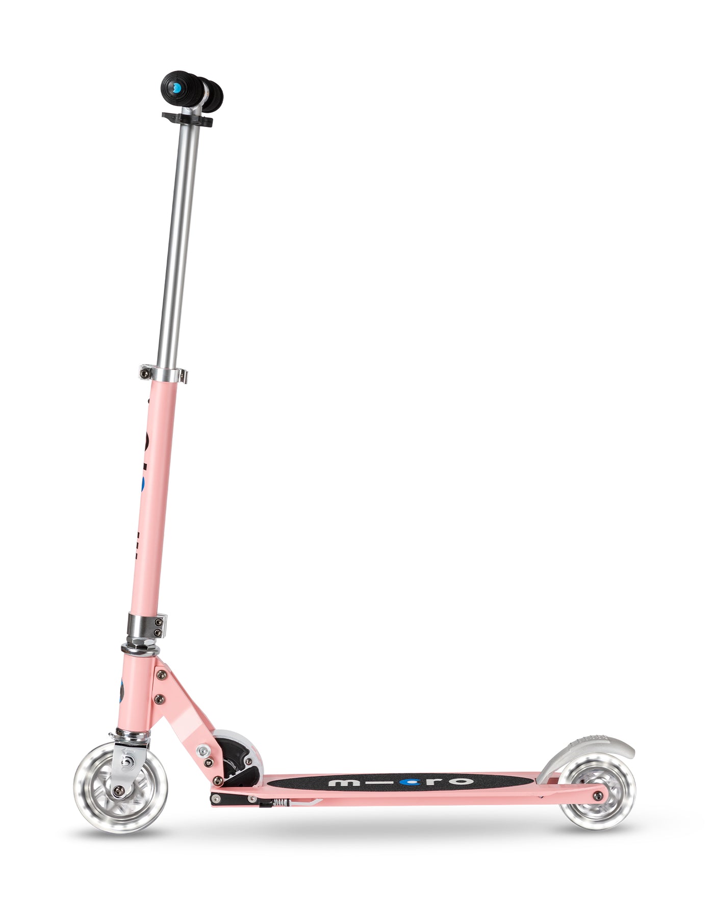 neon rose sprite kids scooter with led wheels side on