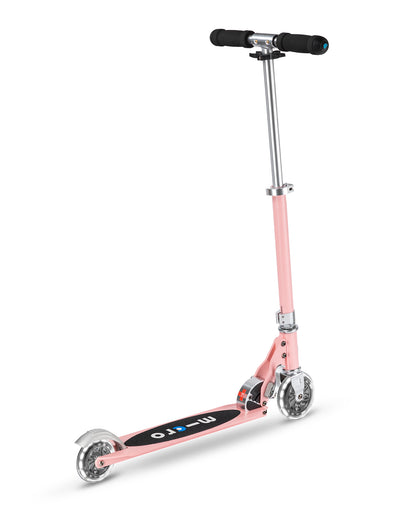 neon rose sprite kids scooter with led wheels rear view