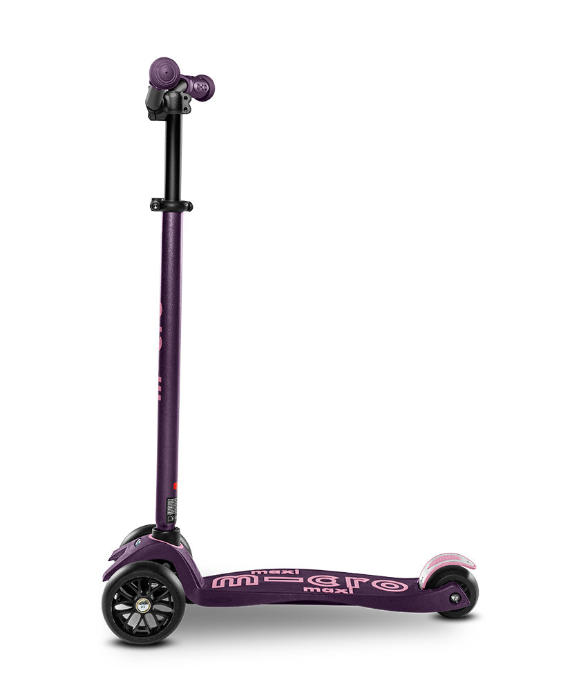 deep purple maxi deluxe pro 3 wheel scooter side on