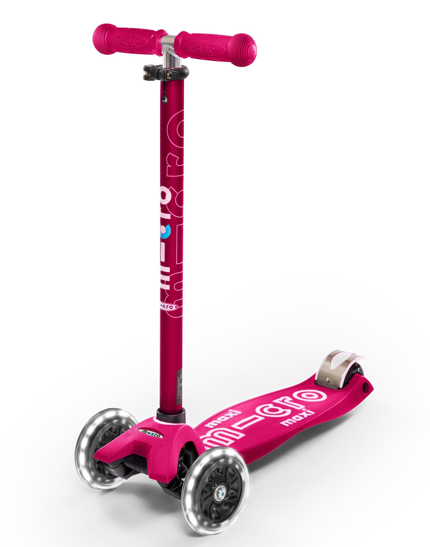 pink maxi deluxe led 3 wheel scooter