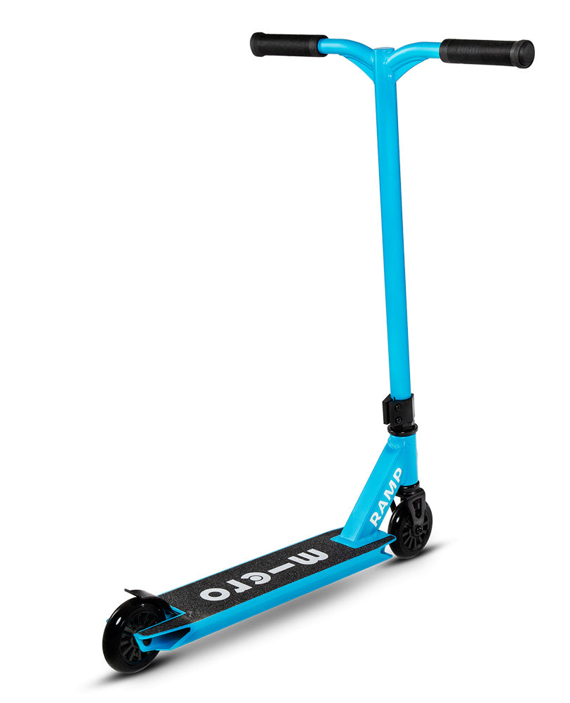 rear view of blue freestyle scooter
