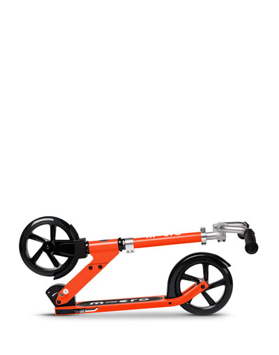 red cruiser 2 wheel kids scooter with large wheels folded