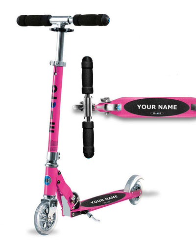pink personalised sprite scooter