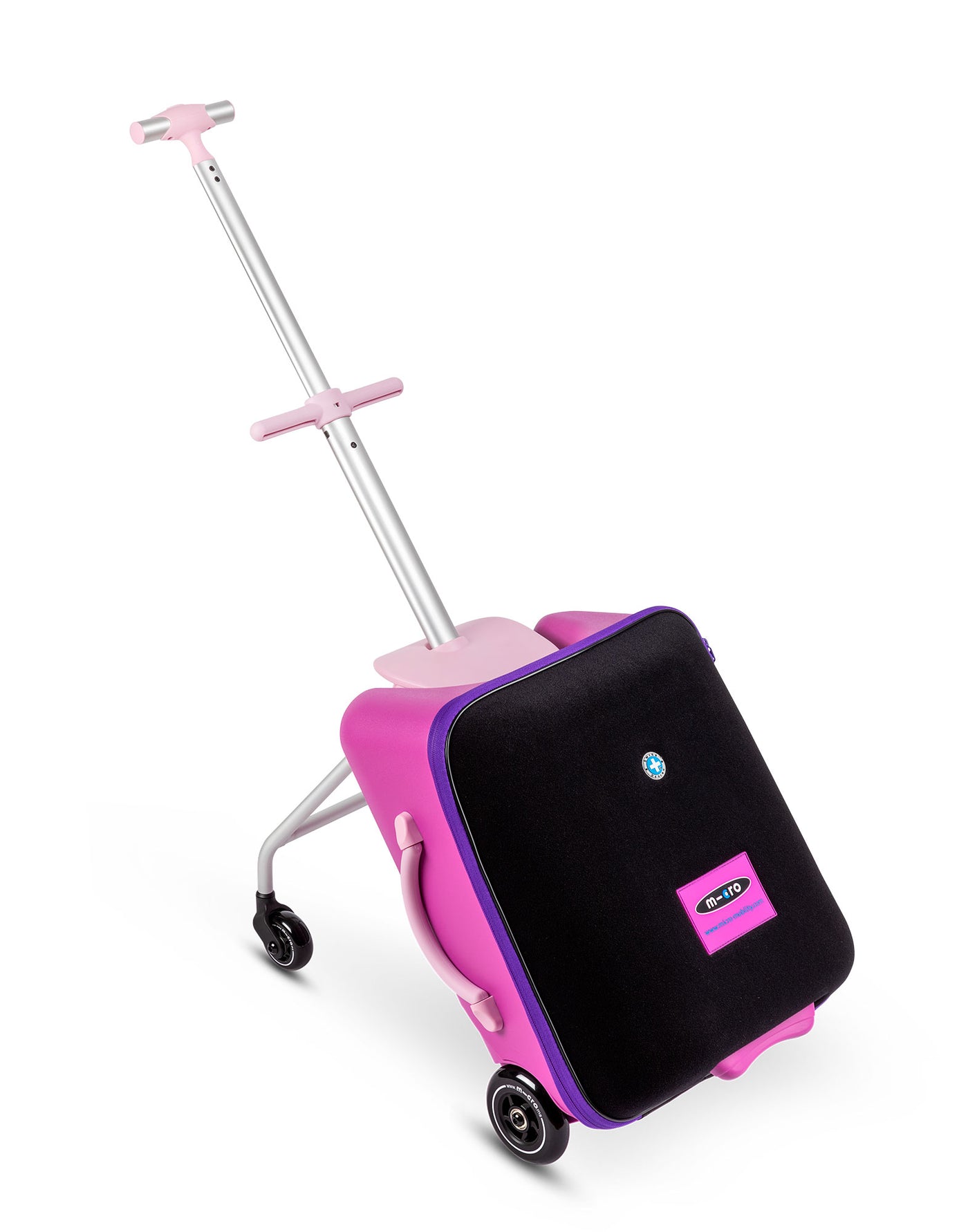 violet luggage eazy ride on suit case