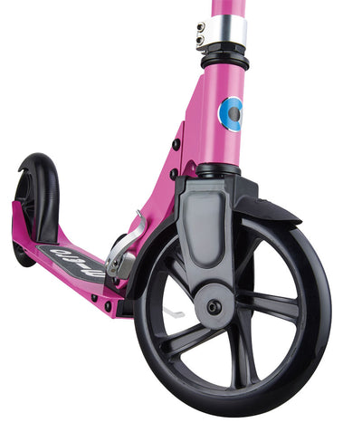 pink cruiser 2 wheel kids scooter with large wheels front wheel