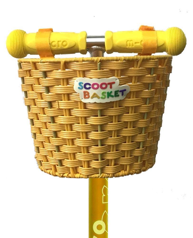 micro scooters scoot basket yellow close up
