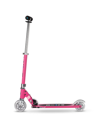 pink sprite 2 wheel kids scooter side on