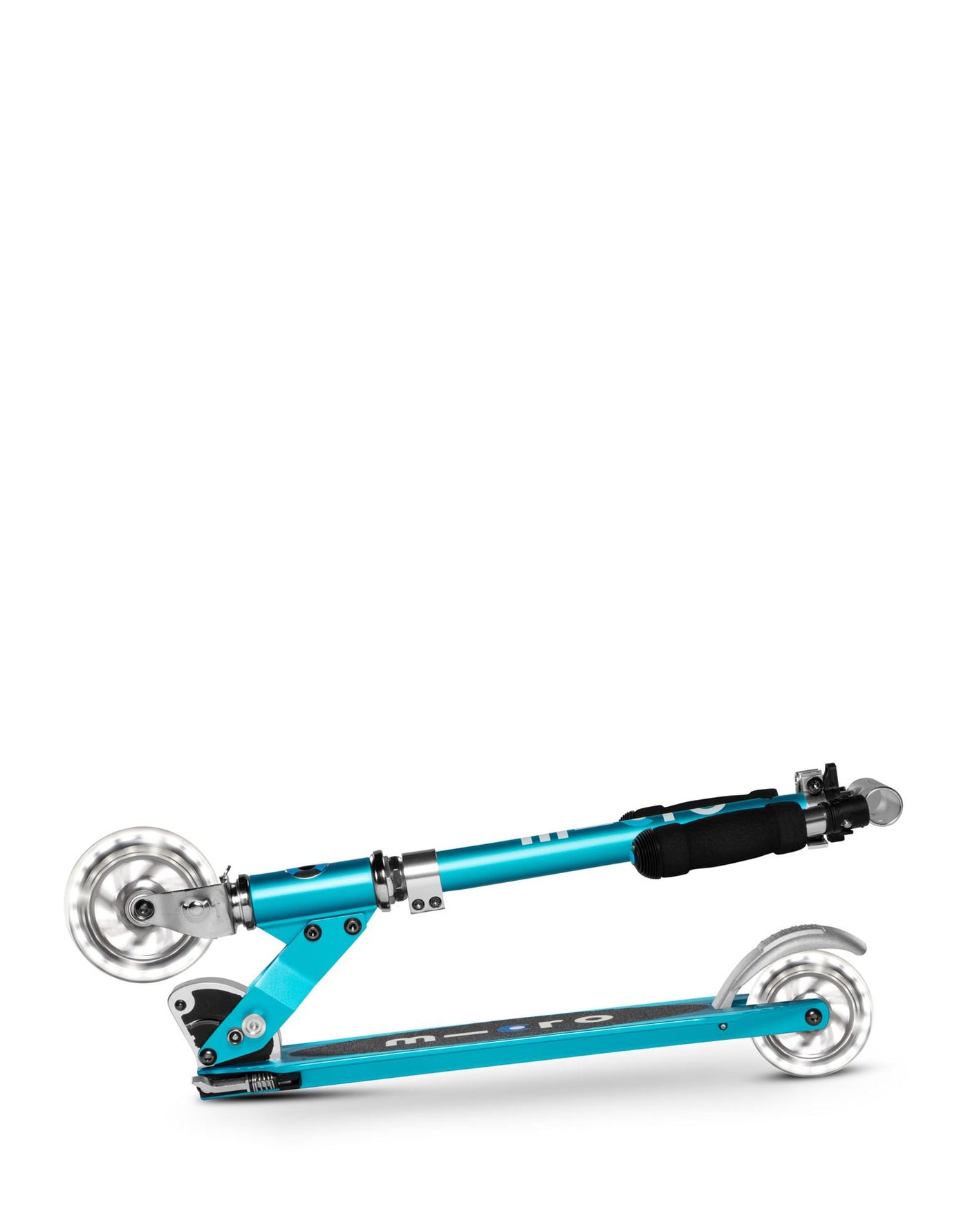 ocean blue sprite kids scooter with led wheels folded