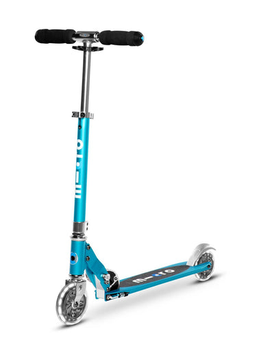 ocean blue sprite kids scooter with led wheels