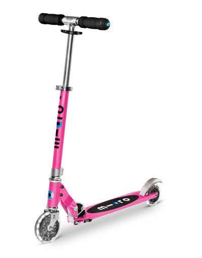 pink sprite kids scooter with led wheels