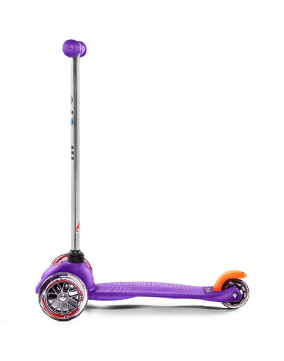 purple mini classic 3 wheel toddler scooter side on