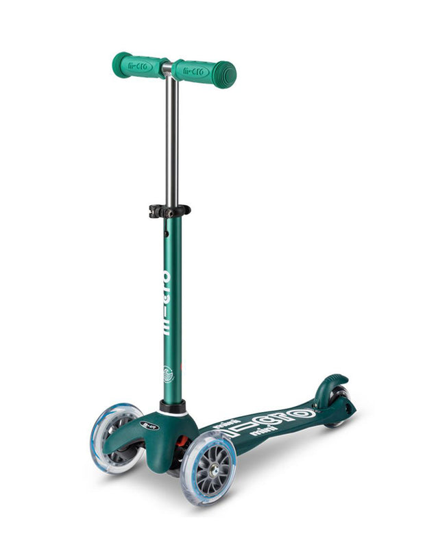 deep green eco mini deluxe 3 wheel scooter