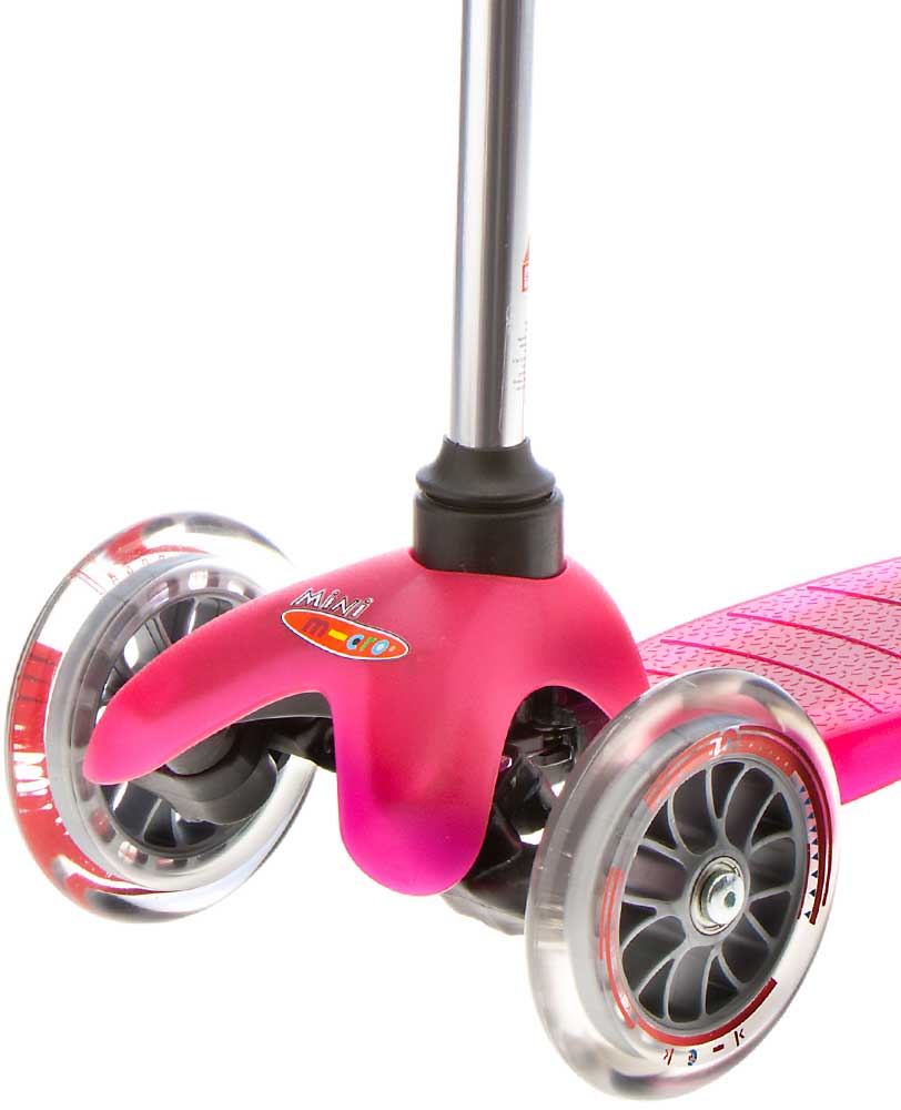 pink mini classic 3 wheel toddler scooter front wheels