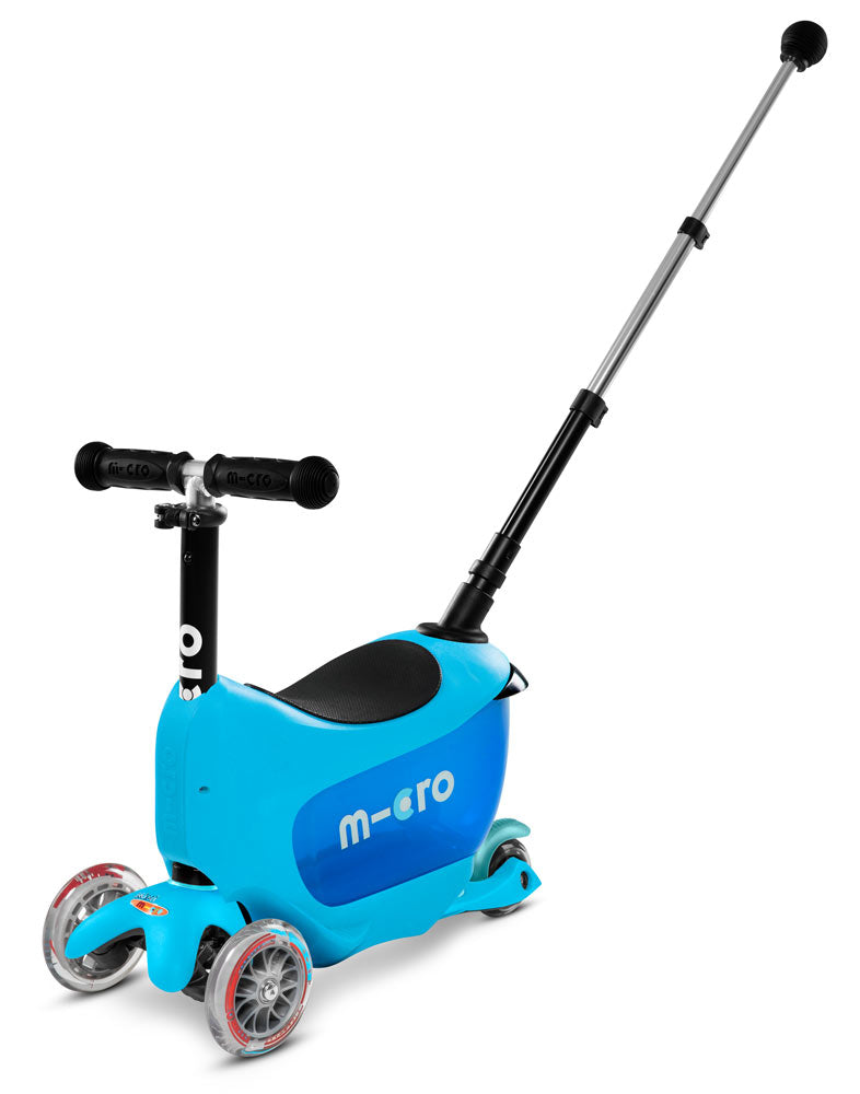 blue mini2go deluxe plus ride on scooter