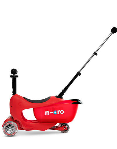 red mini2go deluxe plus ride on scooter side on